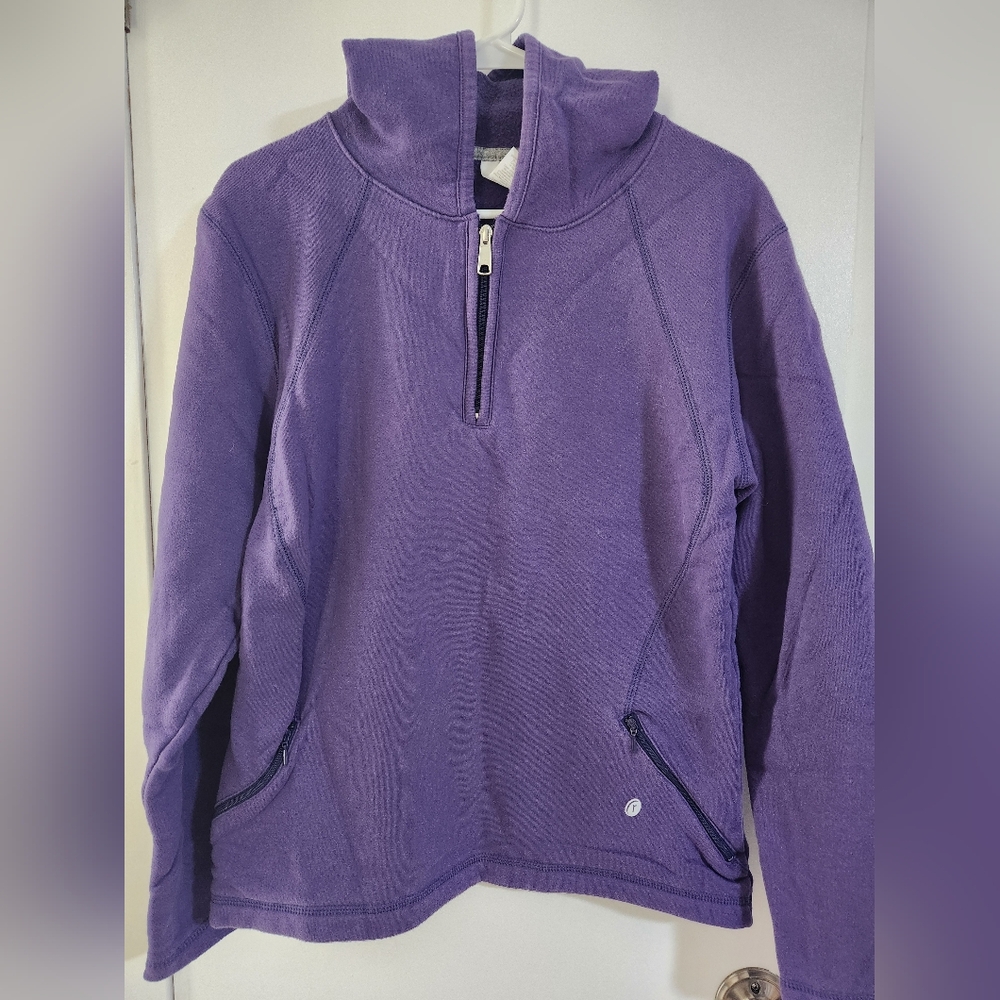 Women's' Purple Half-Zip Fleece Pullover Jacket